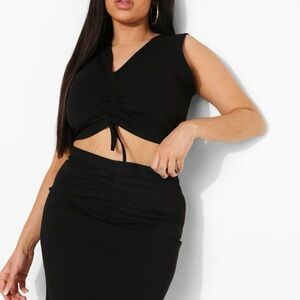 Boohoo Plus Black Crop Top